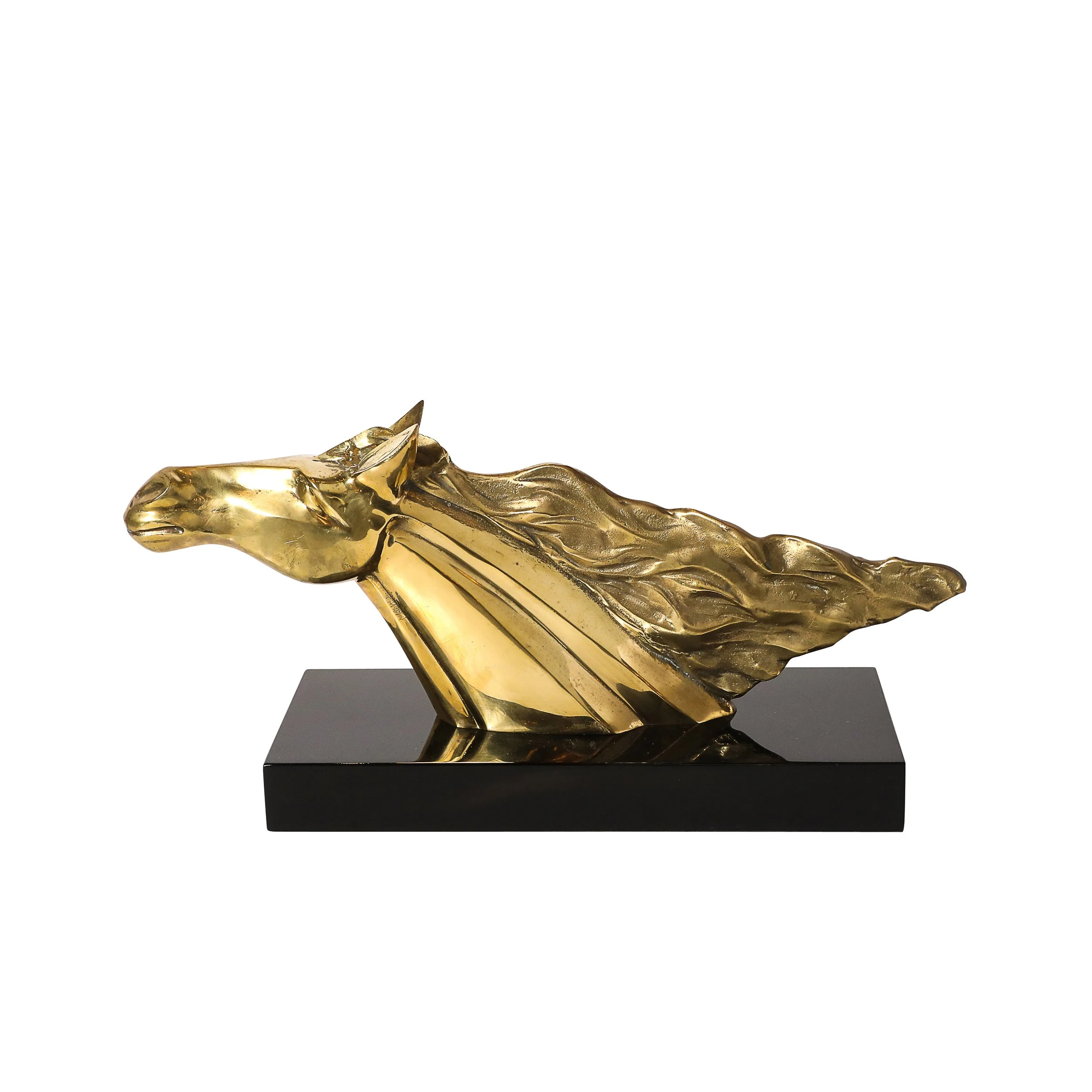Mid-Century Brutalist Welded Bronze Sculpture of a Leaping Goat on